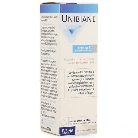 Unibiane Vitamine B12 Flacon Pompe 20 ml  -  Pileje