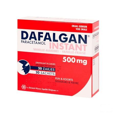 Dafalgan Instant Vanille Aardb Gr Zakjes 20x 500 mg