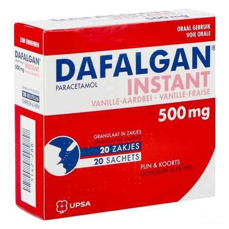 Dafalgan Instant Vanille Aardb Gr Zakjes 20x 500 mg