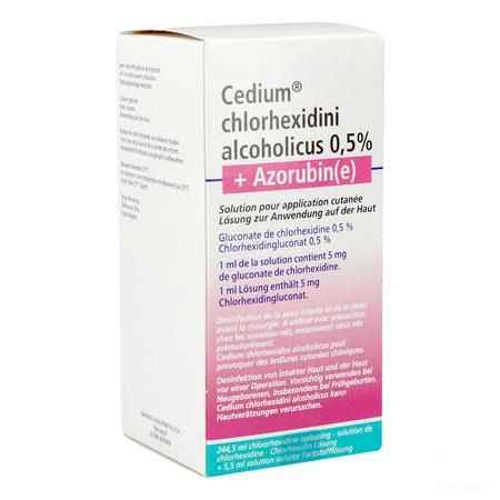 Cedium Chlorhexidini Gluc Alc 0,5% 250 ml + azorubine