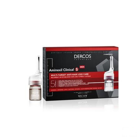 Vichy Dercos Aminexil Clinical 5 Men Ampoule 21x6 ml  -  Vichy