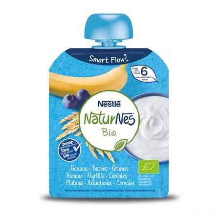 Naturnes Bio Yoghurt Banaan Bosbes Granen 90 gr  -  Nestle