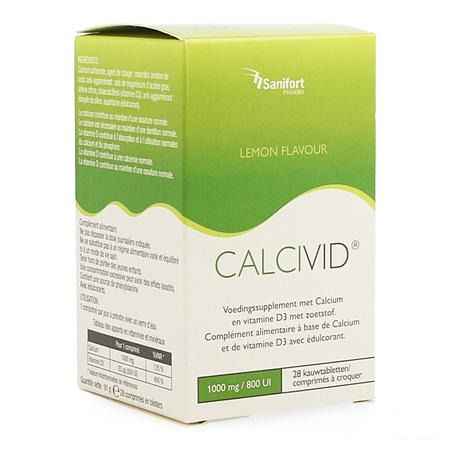 Calcivid 1000 mg/800IELemon Chew 28 