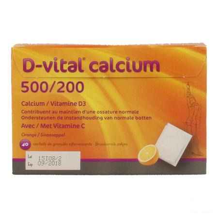 D Vital Calcium 500/200 Orange Sachet 40  -  Depharm