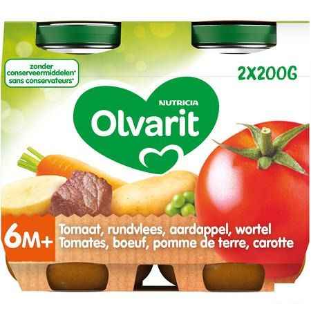 Olvarit Tomaat Rundsvlees Aardap.wort.2x200 gr 6m06  -  Nutricia