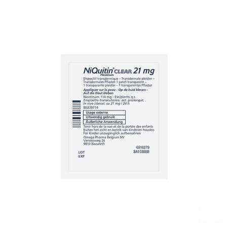 Niquitin Clear Patches 21 X 21 mg