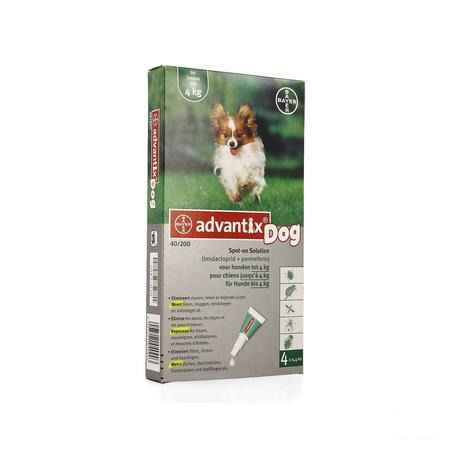 Advantix 40 - 200 Honden < 4kg Flacon 4x0,4 ml