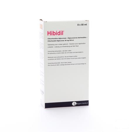 Hibidil Oplossing 8x50 ml Ud Bottelpack  -  Molnlycke Healthcare