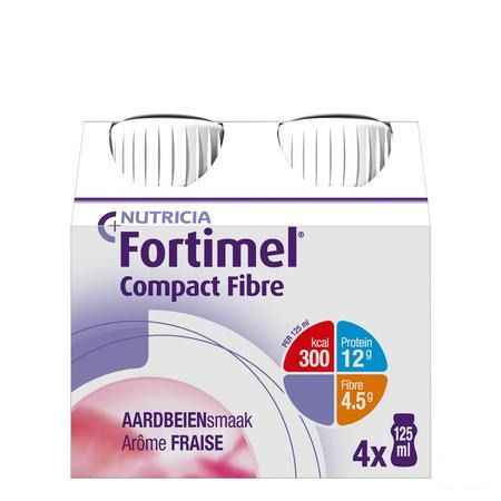 Fortimel Compact Fibre Aardbei 4x125 ml  -  Nutricia