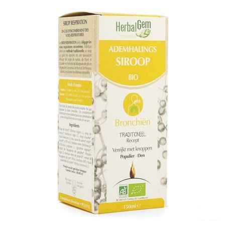 Herbalgem Siroop Ademhaling Bio Kind-volw 150 ml  -  Herbalgem