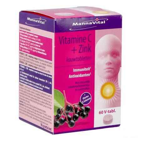 Mannavital Vitamine C + Zink Kauwtabl 60