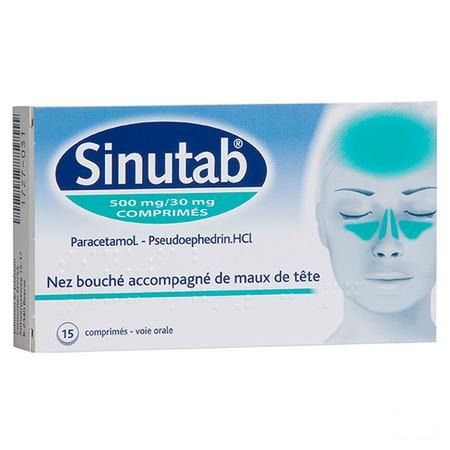 Sinutab 500/30 mg Comprimes 15