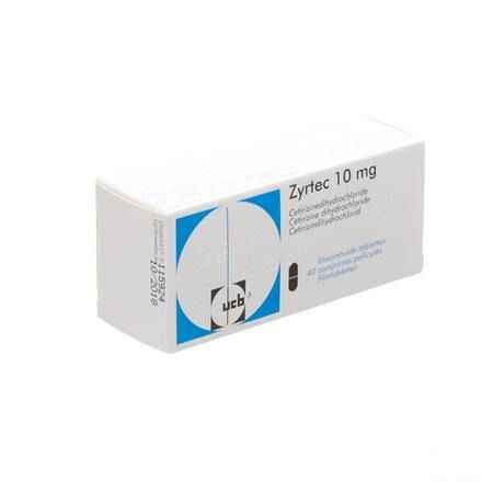 Zyrtec Comprimes Pellicules 40 X 10 mg