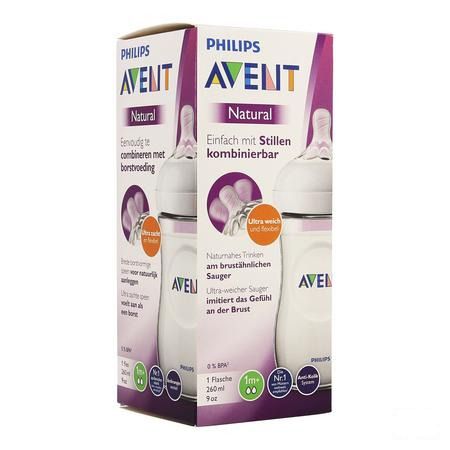 Philips Avent Natural 2.0 Zuigfles 260 ml Scf033/17  -  Bomedys