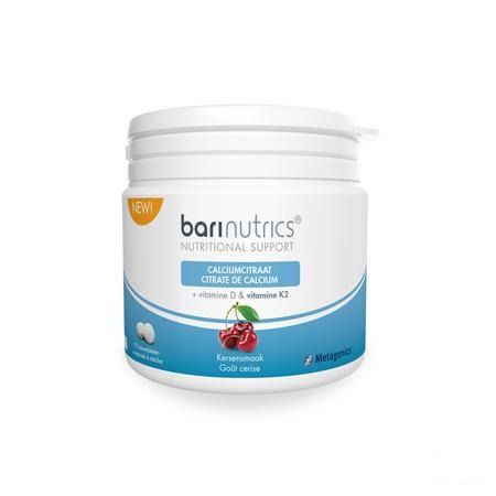 Barinutrics Calciumcitraat Kers + K2 Kauwtabletten 90  -  Metagenics