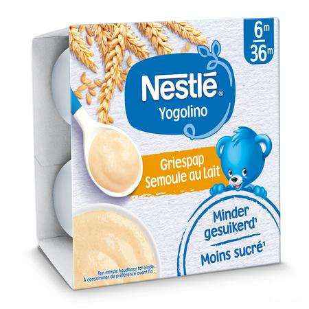 Nestle Baby Dessert Semoule Lait Pot 4x100 gr  -  Nestle