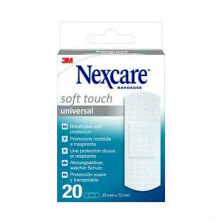 Nexcare 3M Soft Touch Universal 25Mmx72Mm Strips20  -  3M