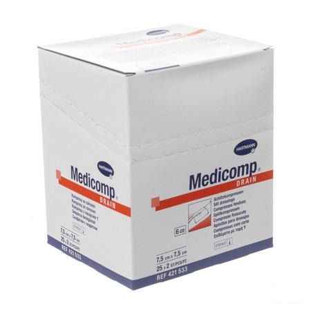 Medicomp Drain Kompres Steriel 7,5X7,5Cm 25X2 4215338  -  Hartmann