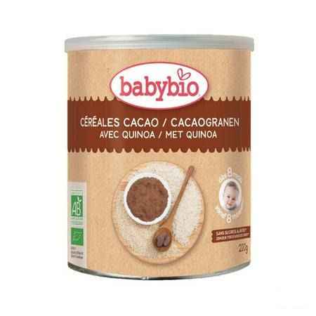 Babybio Cacaogranen Quinoa 8M 220G  -  Ocebio