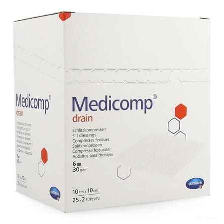 Medicomp Drain Kompres Steriel 10X10Cm 25X2 4215356  -  Hartmann