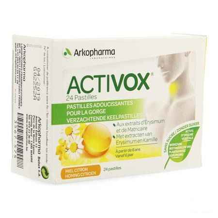 Activox Adouccissant Gorge Miel Citron Pastille 24  -  Arkopharma
