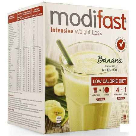 Modifast Banana Flavoured Milkshake 8x55 gr  -  Nutrition & Sante