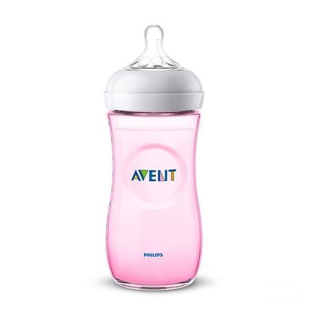 Philips Avent Natural 2.0 Zuigfles 260 ml Roze Scf034/17  -  Bomedys