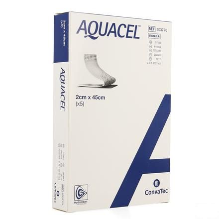 Aquacel Verband Hydrofiber + versterking 2x45cm 5  -  Convatec