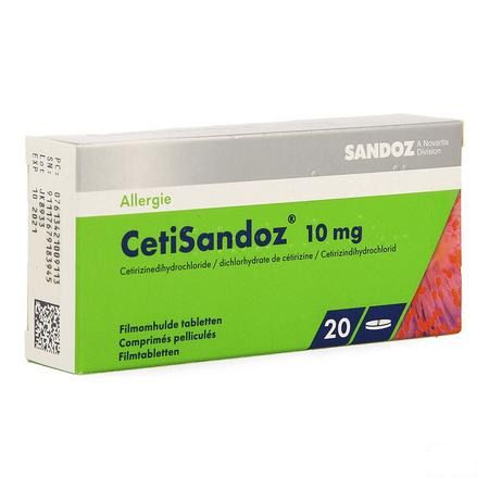 Cetirizine Sandoz Comprimes 20 X 10 mg 