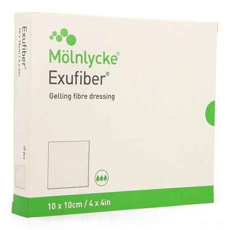 Exufiber Gelling Fibre Dressing Ster 10 X 10Cm 10  -  Molnlycke Healthcare