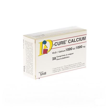 D Cure Calcium 1000 mg/1000UI Kauwtabletten 28