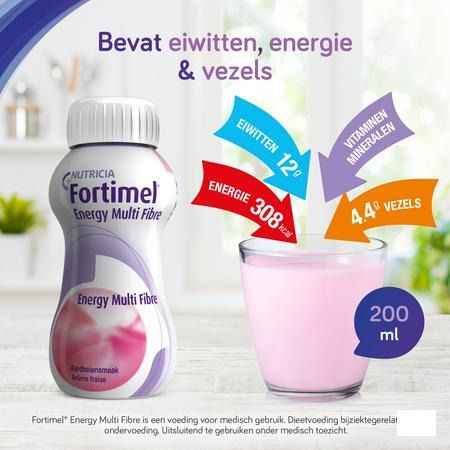 Fortimel Energy Multi Fibre Fraise 4x200 ml  -  Nutricia
