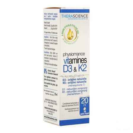 D3 K2 Flacon 20 ml Physiomance Phy309  -  Therascience-Lignaform