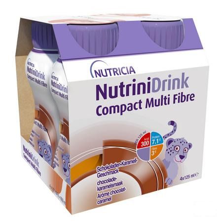 Nutrinidrink Compact Mult Fibre Chocosmaak 4X125 ml  -  Nutricia