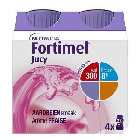 Fortimel Jucy Aardbei Cluster 4x200 ml 65462  -  Nutricia