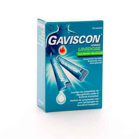 Gaviscon Advance Orale Suspensie Munt Ud Zakje 20x10 ml