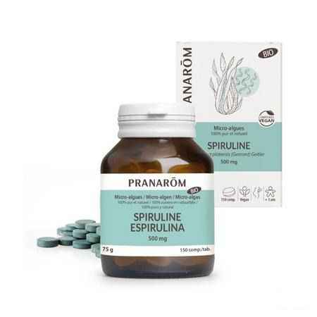 Microalgues Spiruline Tabl 150X500 mg Pranarom  -  Pranarom