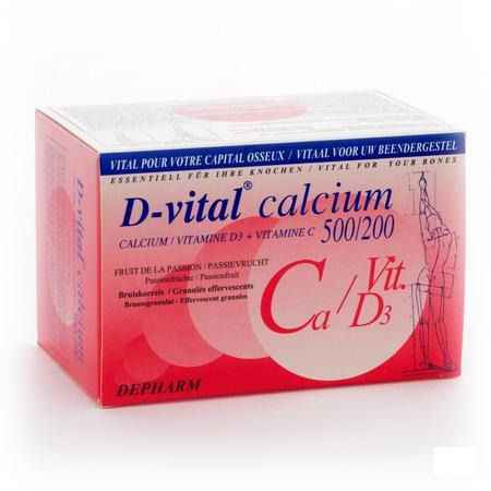D-Vital Calcium 500/200 Fruit Passion Sachet 40  -  Depharm