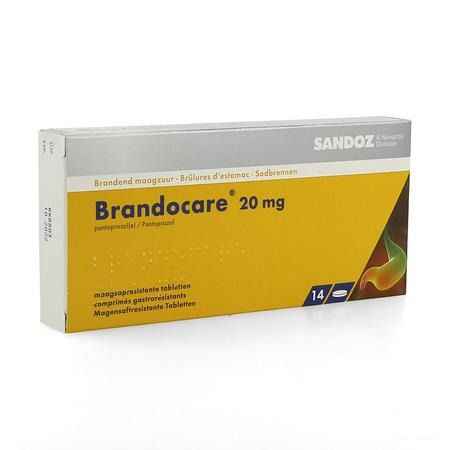 Brandocare 20 mg Maagsapresist. Tabletten 14 