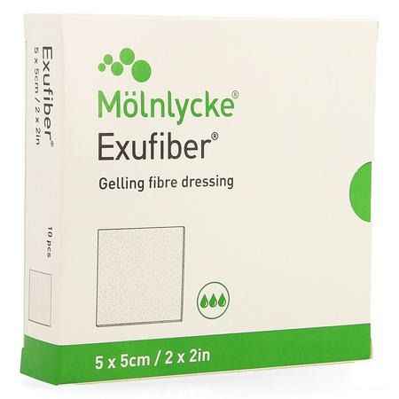 Exufiber Gelling Fibre Dressing Ster 5 X 5Cm 10  -  Molnlycke Healthcare