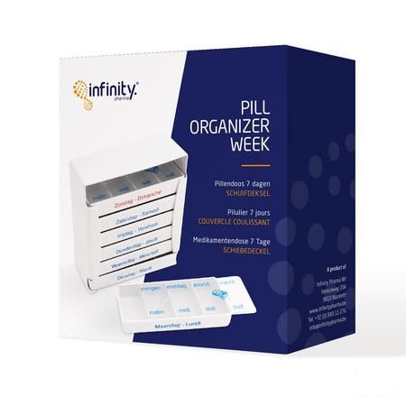 Pill Organizer Semaine Couvercle Glissant  -  Infinity Pharma