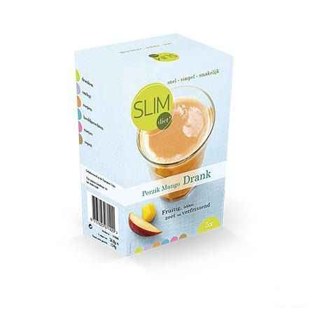 Slimdiet Drank Perzik-mango Zakje 5x25 gr  -  Slimdiet Bv