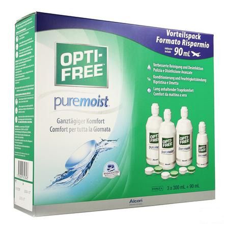 Opti-free Puremoist M.purpos.desinf.3x300 ml + 3 Etui