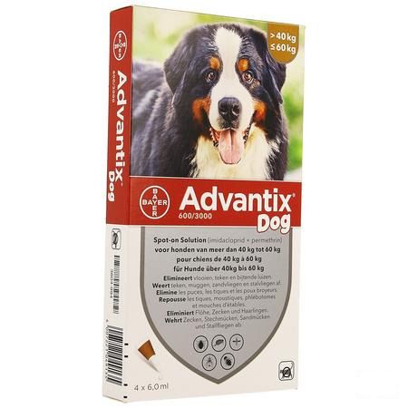 Advantix Dog Spot-on Solution Chien 40-60kg et 4x6 ml