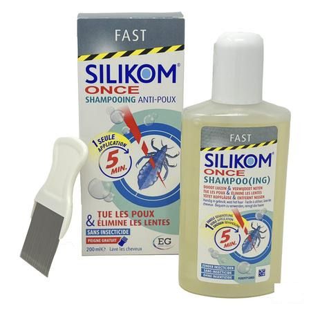 Silikom Once Shampooing Contre Poux&lentes 200 ml  -  EG