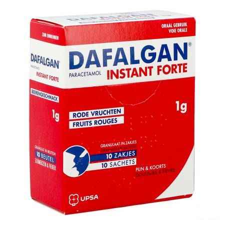 Dafalgan Instant Forte Rode Vruchten Gran Zakjes 10x1000 mg