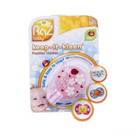 Raz Baby Keep It Clean Fopspeenhouder Roze  -  Solidpharma