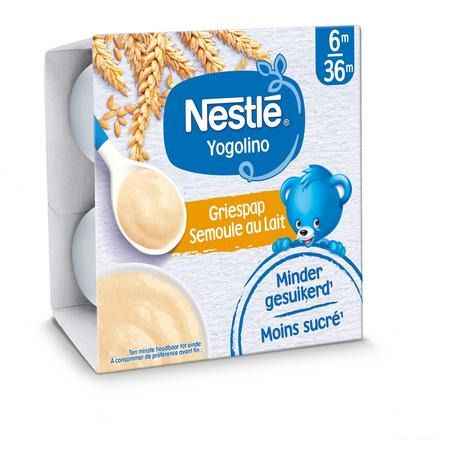 Nestle Baby Dessert Semoule Lait Pot 4x100 gr  -  Nestle