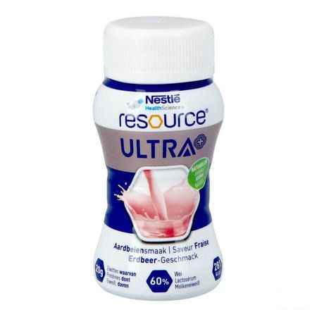 Resource Ultra+ Aardbeiensmaak 4X125 ml