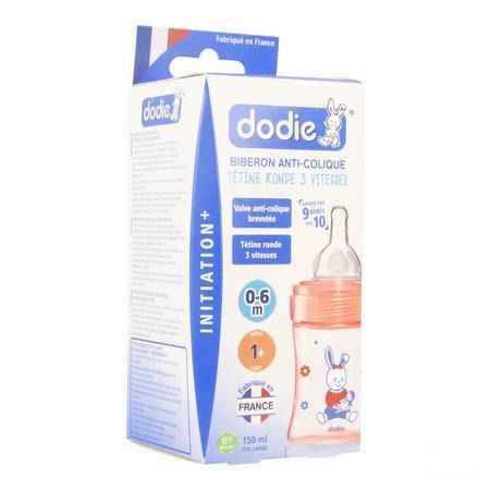 Dodie Zuigfles Iniiation + Speen 1 Gat Roos 150 ml